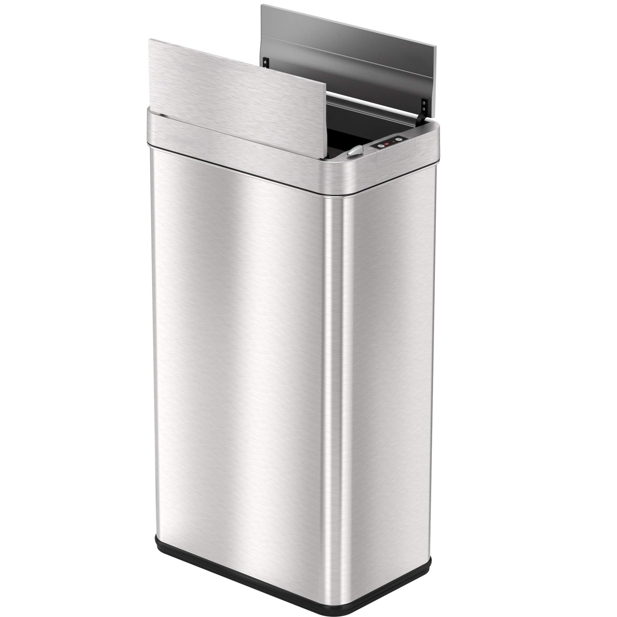 iTouchless 18 Gallon Wings-Open Sensor Trash Can with AbsorbX Odor Filter & Pet-Proof Lid, 68 Liter Stainless Steel Automatic Touchless Kitchen Garbage Bin