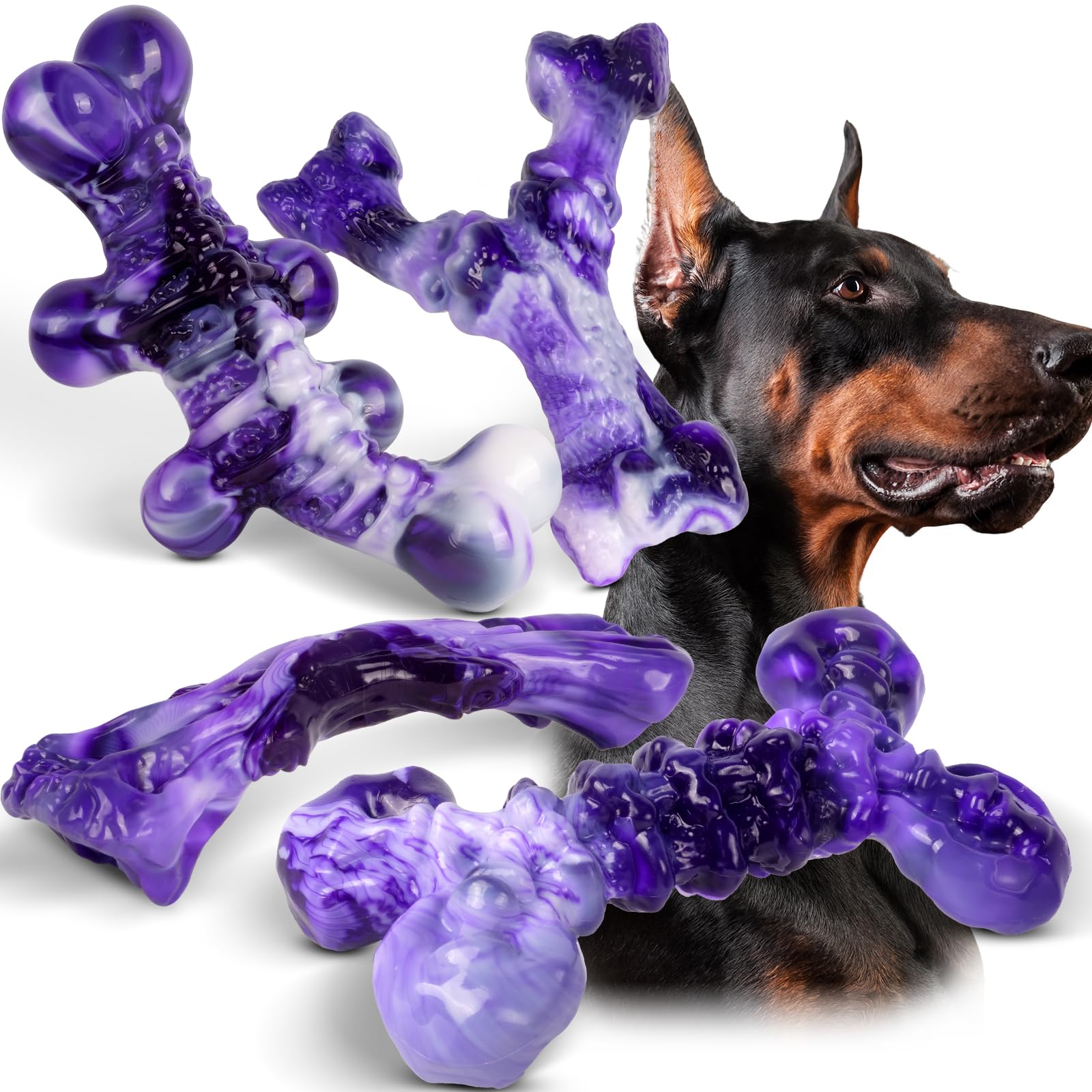 Photo 1 of KSEROO X 4-Pack Indestructible Chew Toys for Extra-Large Dogs - Aggressive Chewers, Durable Nylon Bone, Heavy Duty Long-Lasting Dog Toys for Large Breed & Strong Chewers