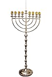 Pirsum Judaica63" Extra Tall Chanukah Menorah for Shul - Silver Aluminum