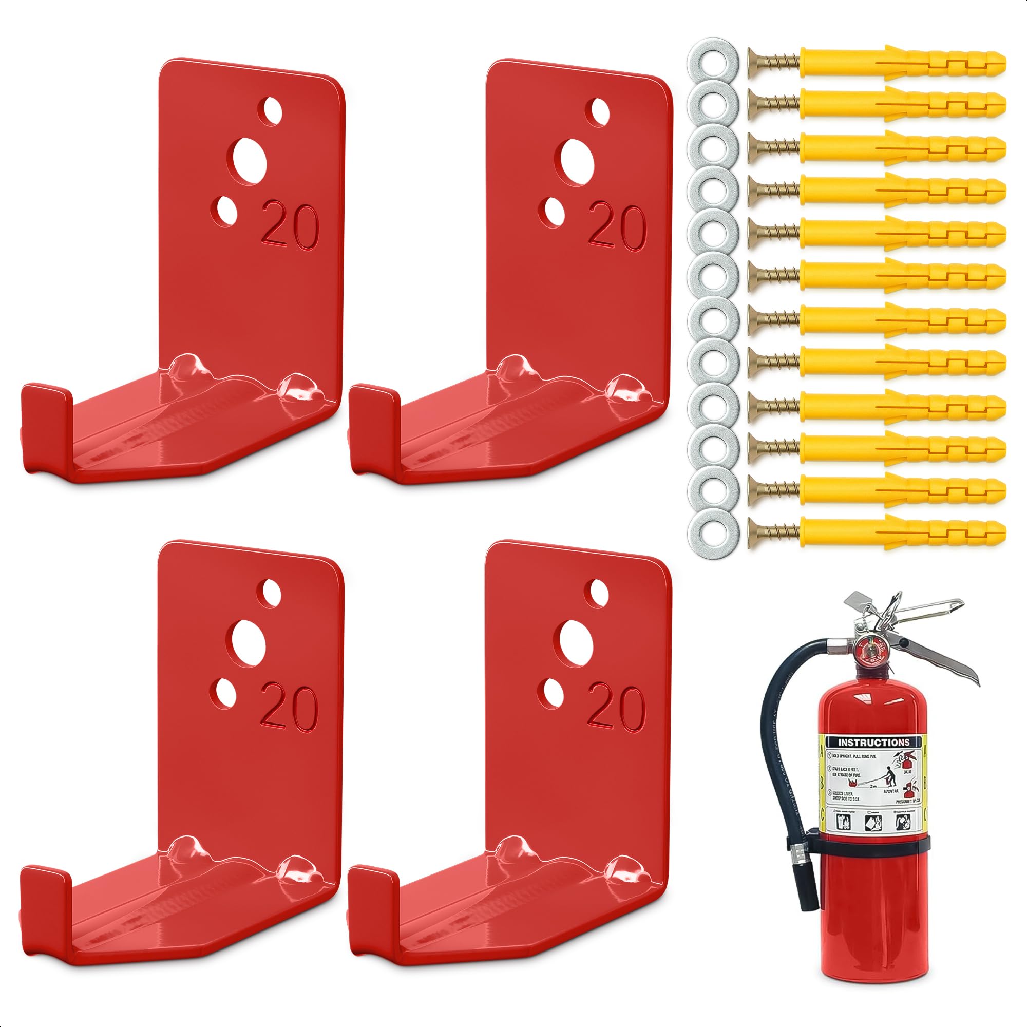 Set of 4 Fire Extinguisher Mount Bracket