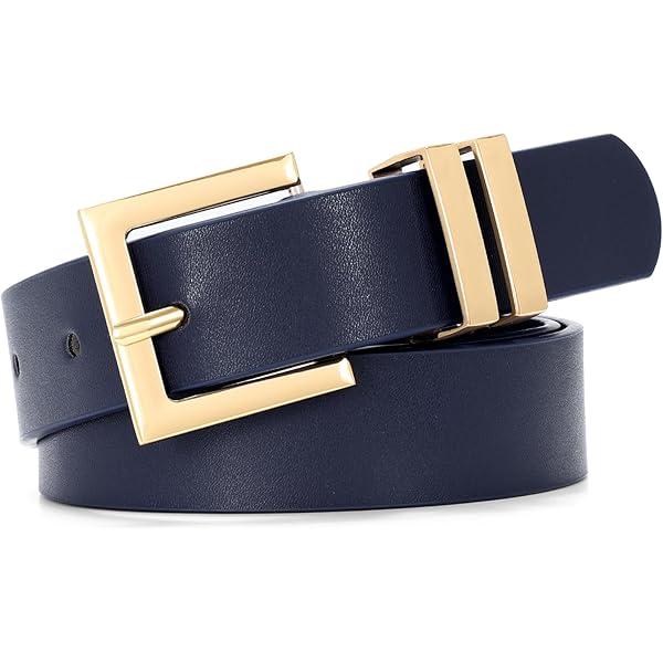 Large Leather Belt with Hexagon Buckle, Adjustable 1.5 Inch Strap Hexagon Buckle Belt - basic buckle belt – 2020AVE main image 2