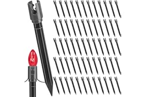 CLAPZOOKI 60 PCS 7.5 Inch Christmas Light Stakes Plastic Light Stake Yard Light Stakes for C7 C9 String Lights Holiday Universal Light Stakes for Christmas Decorations Garden Lawn