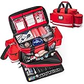 Thosolth Large First Aid Bag Empty 26" – Emergency Medical Bag, Professional EMT Bags for Paramedics & Responders, Water-Resistant, 360° Reflective, 4 Dividers, 3 Removable Pouches, Padded Strap