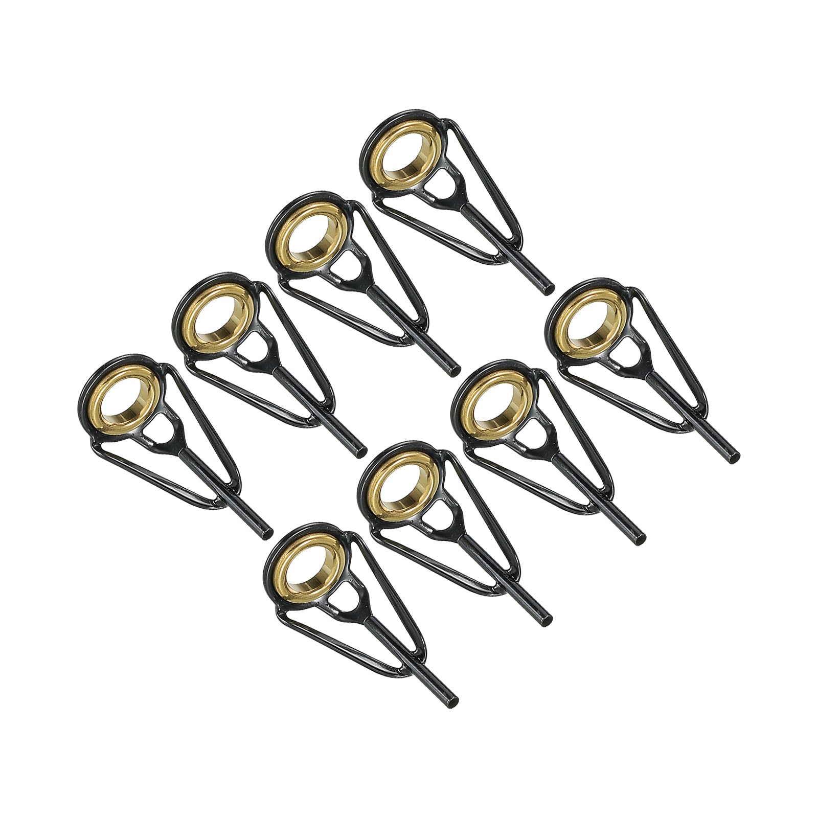 PATIKIL 1.2mm Fishing Rod Tip Repair Kit, 8pcs Stainless Steel Pole Ring Guide Replacement for Saltwater Freshwater Fishing, Golden