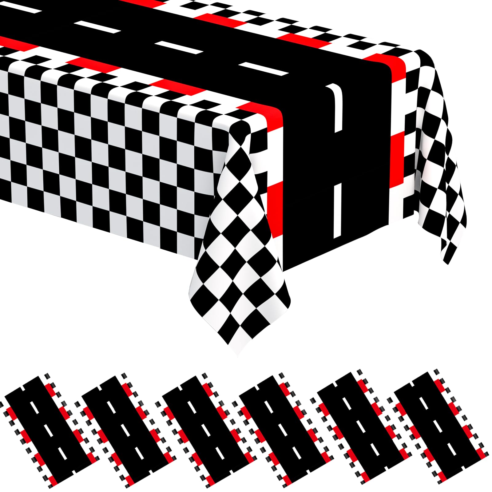 WNINK 6 PCS Racing Car Theme Tablecloths Car