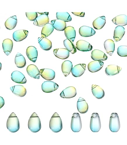 Czech Glass Beads 50 Pcs - 6x9mm Teardrop Crystal Clear Beads For Jewelry Making - View #2