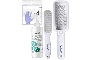 DEENTERPRISES, INC. DeEnti Callus Maintenance Pack, Bundle Includes Mint Scented Callus Remover, Metal Foot Rasp, Foot File, and 4 Pairs of Gloves, Salon Grade Foot Care, Home Manicure and Pedicure Kit