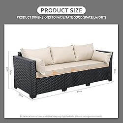 Rattaner Patio Furniture 3-seat Sofa Wicker Outdoor
