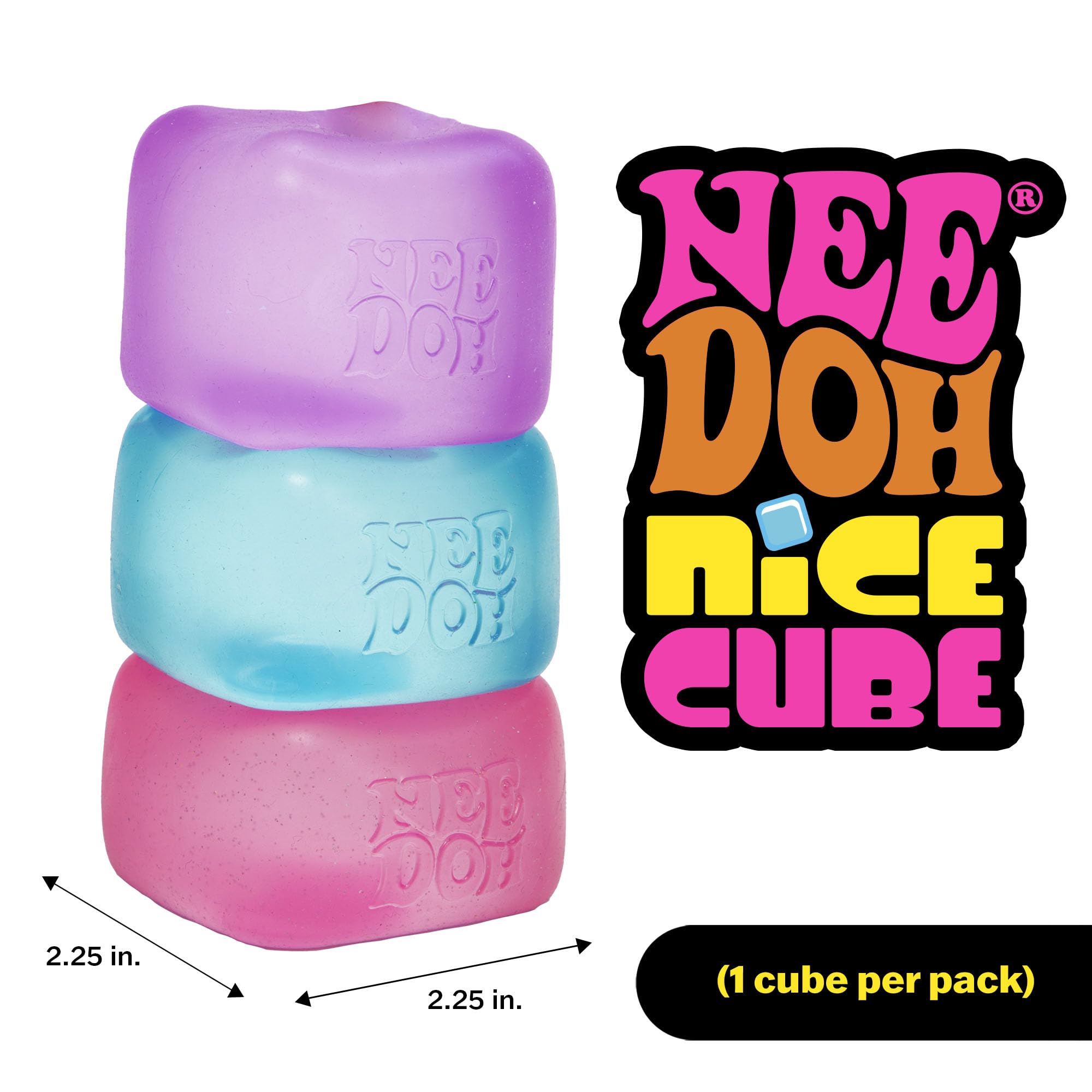 Schylling NeeDoh Nice Cube -Sensory Squeeze Toy with Super Solid Squish - 2.25