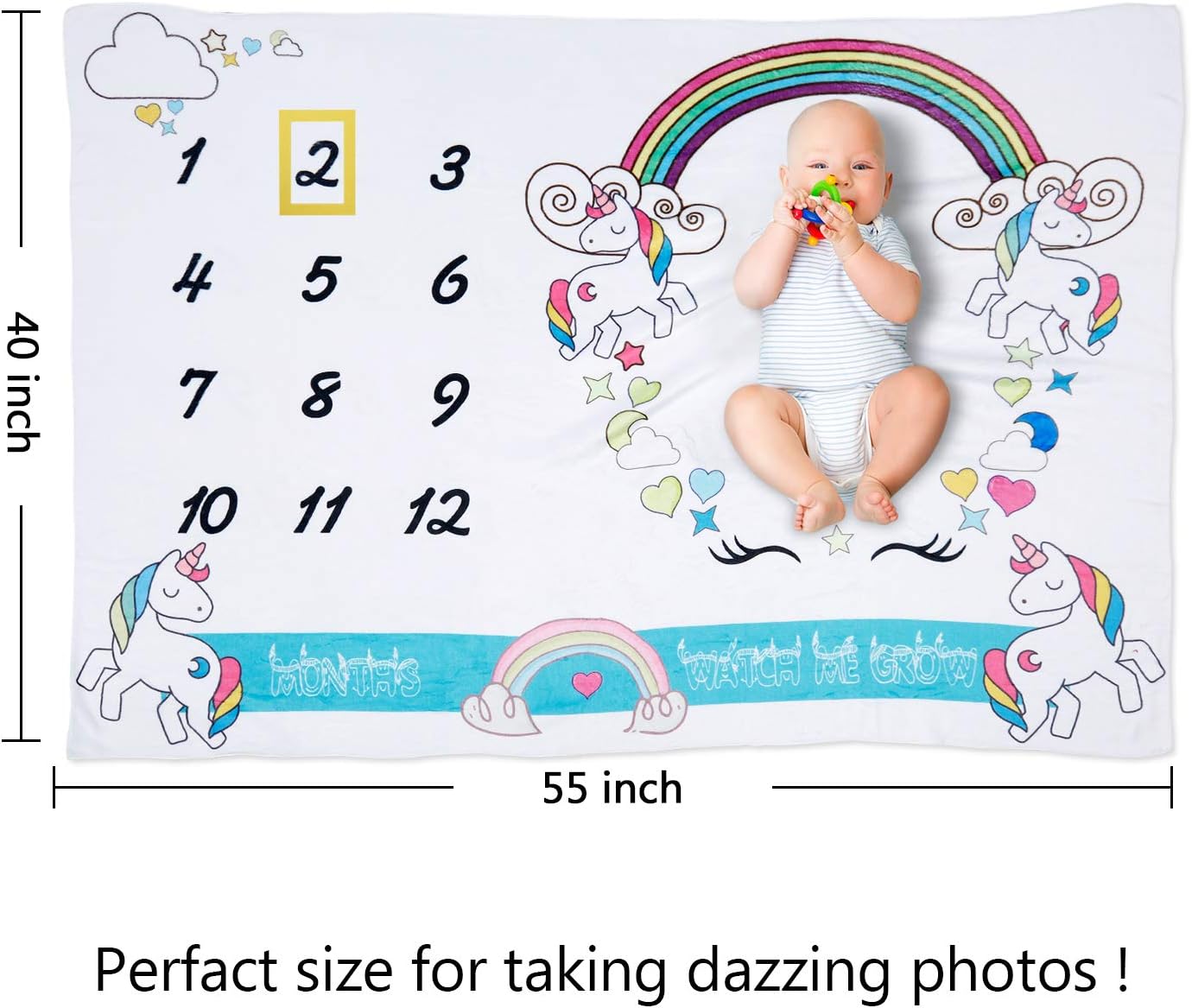 rainbow milestone blanket