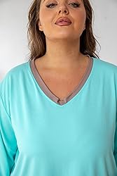 Vozanet Women's Pajama Sets Short Sleeve with Long