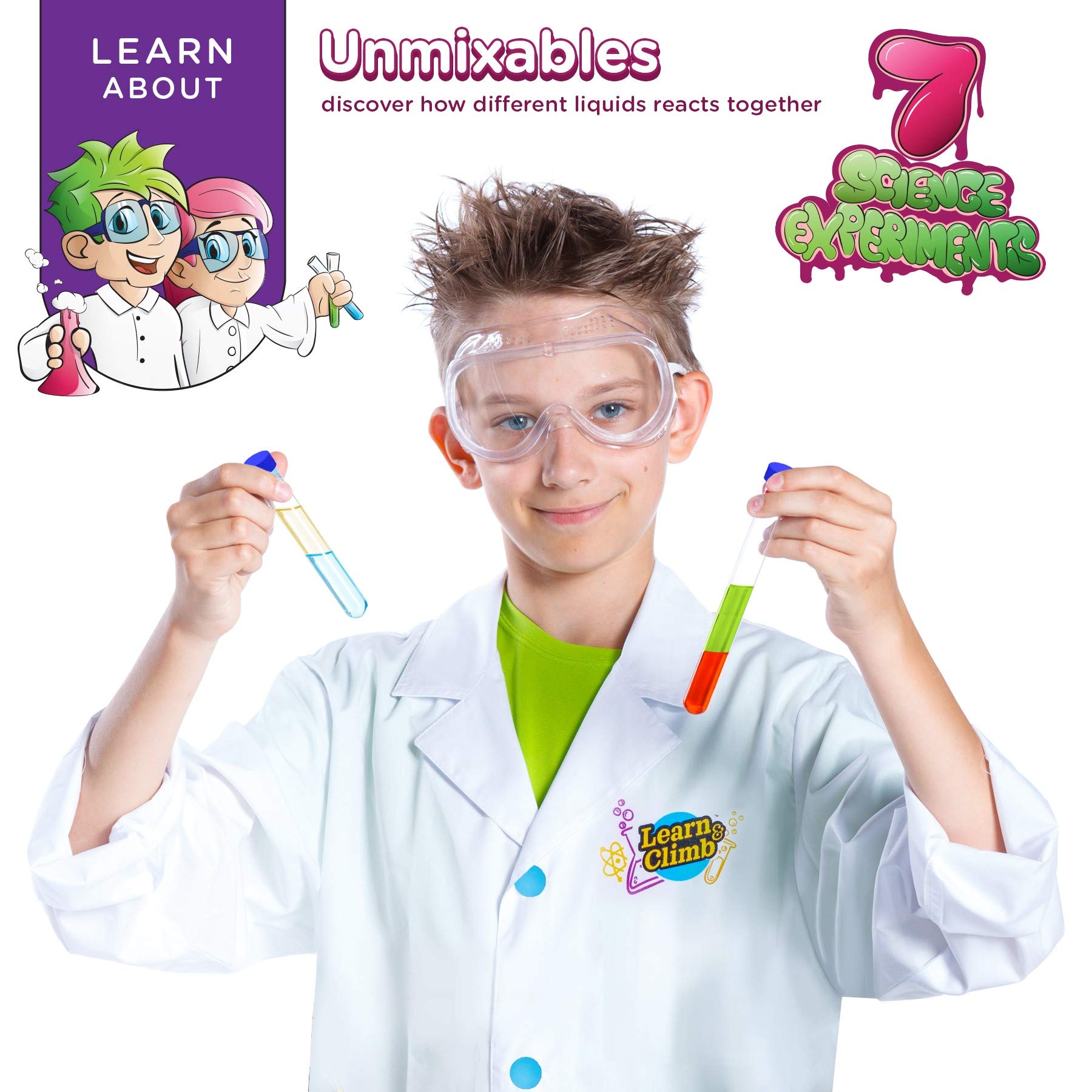 Science Kits for Kids Age 5 Plus. 8 Chemistry Experiments, Step-by-Step Manual. Gift for Girls & Boys 5,6,7,8