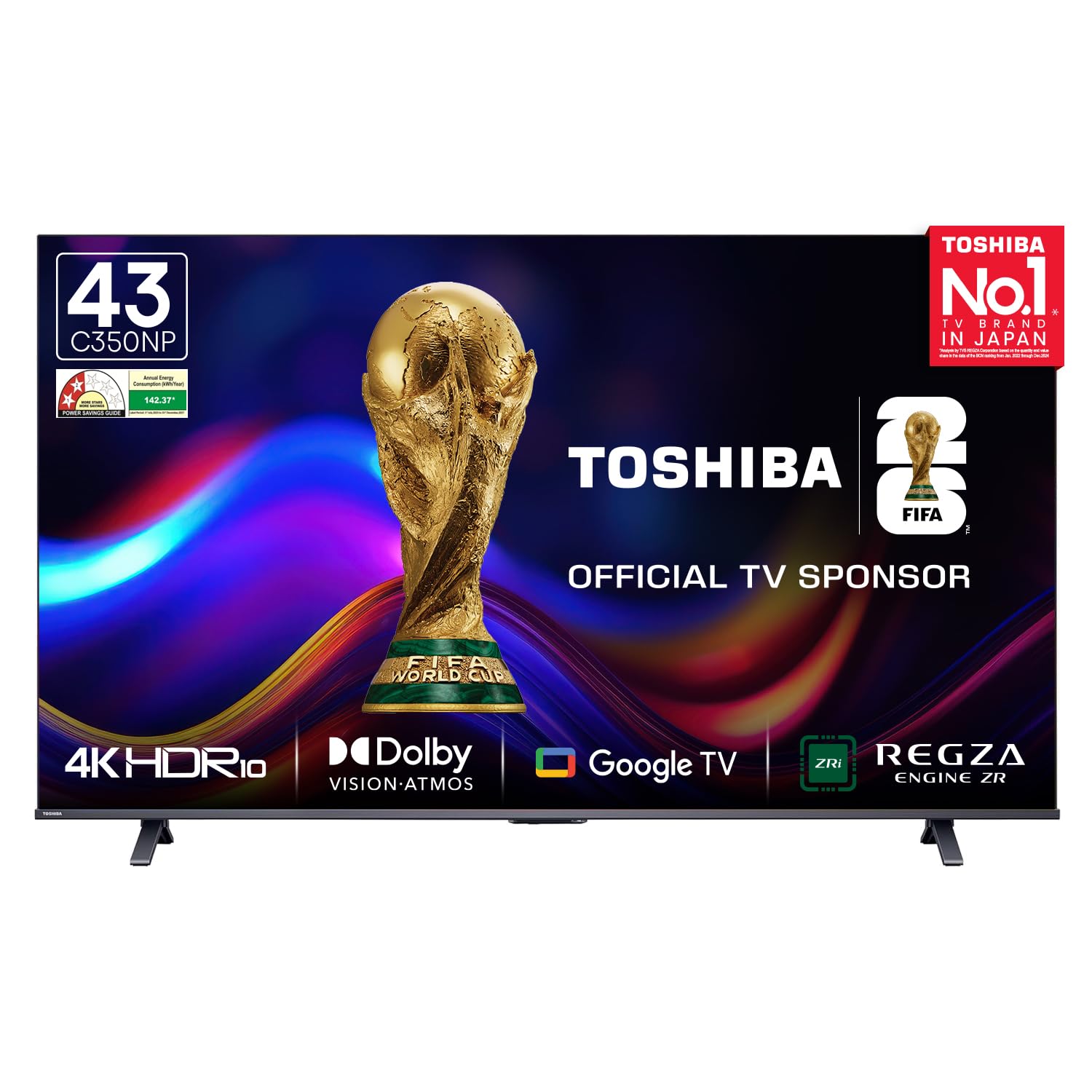 Toshiba 108 cm (43 inches) C350NP Series 4K Ultra HD Smart LED Google TV 43C350NP (Black)