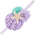 YanJie Mermaid Headbands Baby Girl Bows Starfish Baby Girl Hair Accessories for Party Lavender Headbands Newborn Bows Aqua Glitter Mermaid Accessories