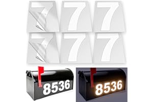 iSYFIX Reflective Vinyl Number 7 (Seven) Stickers - 6 Pack 4 inch Self Adhesive - Premium Decal Die Cut & Pre-Spaced for Mailbox, Signs, Door, Cars, Trucks, Home, Business, Address Number, Outdoor