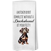 Zeuiwr Funny Dachshund Kitchen Towels, Dachshund Lovers Gifts for Women Men Decorative Hand Towel, Weiner Dog Gifts, Doxie Gift Dish Tea Towels for Kitchen Decor, 16x24 Inch