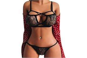 Lingerie for Women for Sex Naughty,Womens Lingerie Lace Mesh Teddy Babydoll 2 Piece Sexy Bra and Panty Sets Negligee