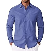 COOFANDY Mens Oxford Shirt Long Sleeve Casual Button Down Shirts Soild Dress Shirts with Pocket