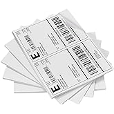 Shipping Labels, Pacific Mailer Half Sheet Shipping Label Compatible for Inkjet 2 Per Page 8.5 x 11 Self Adhesive Mailing Return Address Labels Printable Sticker Paper [100 Sheets/ 200 Labels, White]