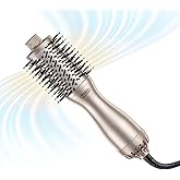 TYMO 2.0 Hair Blow Dryer Brush - Blowout Hot Air Brush, One Step Volumizer, Upgraded 2 Inch Barrel Roller Curling Styler, 3X Faster Drying, 0.6 lb Lightweight, Straightener Curling in One, Gold