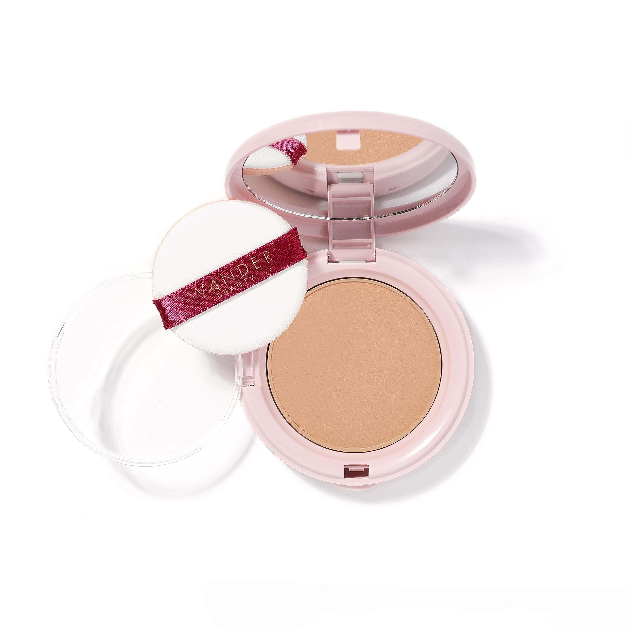 Wander Beauty Wanderlust Powder Foundation - Golden Medium - Blurs and Evens Skin Tone - Perfects & Hydrates With Hyaluronic Acid, Aloe, Honeysuckle, & Vitamin E - Lightweight, Buildable Coverage