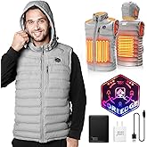 COREEDGE Heated Vest for Men with Detachable Heated Hood, Electric Vest for Men with Battery Pack Included