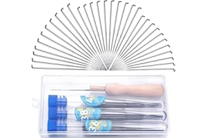 30 Pcs Needle Felting Needles, 3 Sizes Felting Needles, Felting Needle Tool with Wooden Handle Storage Box, Wool Felting Supp