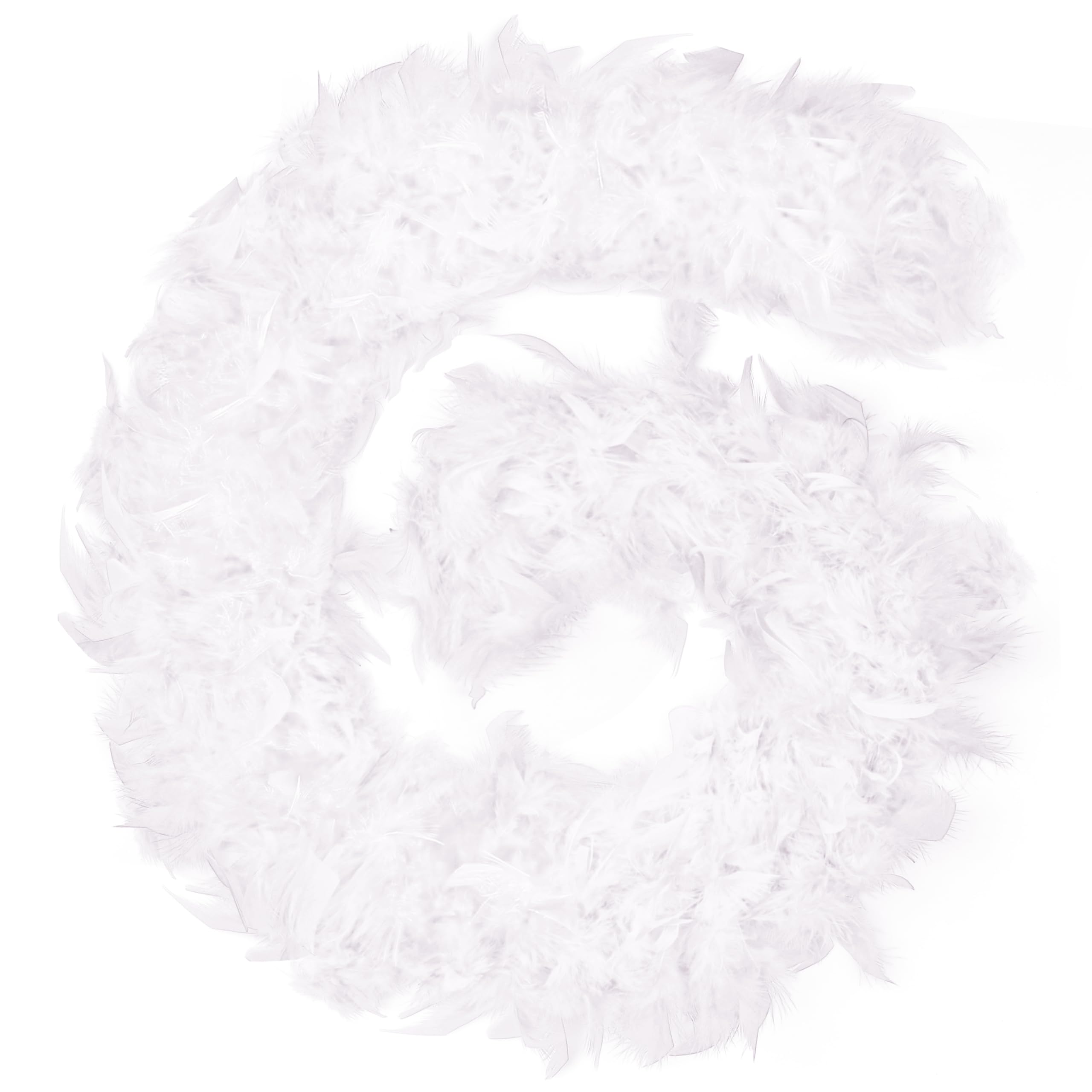 Photo 1 of Seifar White 2 Pcs 2.2 Yards 50 g Feather Boas, Artificial Fluffy Turkey Boa for Dancing Wedding Party Halloween Costume Decor