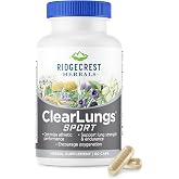 RidgeCrest Herbals ClearLungs Sport Oxygen and Lung Support 60 Ct | 30 Servings, Cordyceps, Rhodiola, Eleuthero, Natural Endurance, Stamina and Athletic Performance Support Formula