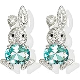 Easter Gifts for Women Easter Earrings for Women Cute Rhinestone Bunny Earrings Pearl Peep Rabbit Egg Earring Basket Stuffers