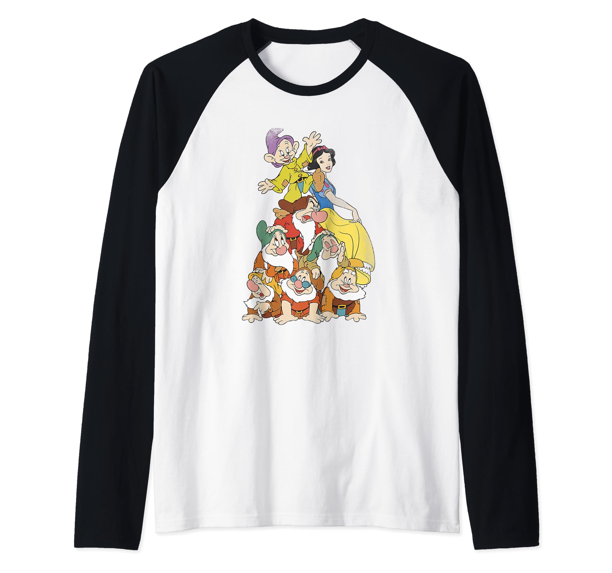 Disney Snow White Seven Dwarf Stack Raglan Baseball Tee
