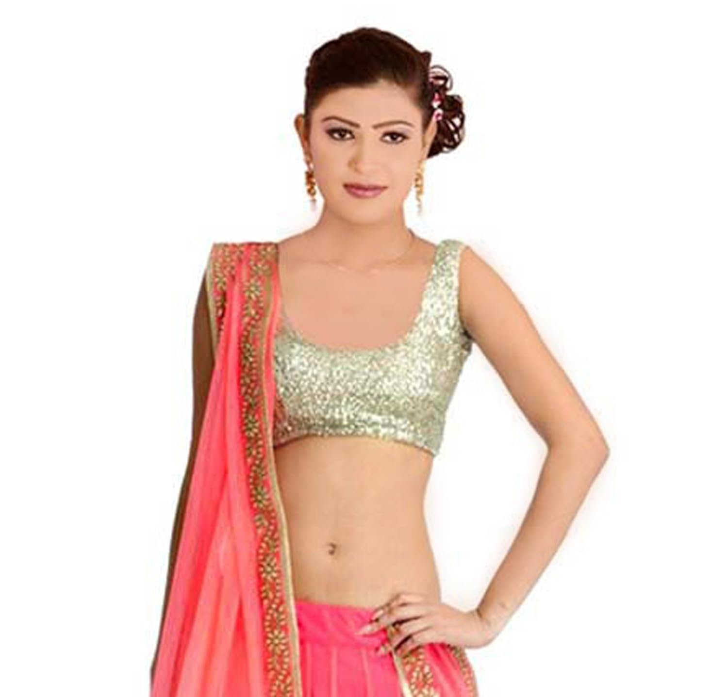 siyaram creation women's net anarkali lehenga choli (cel-8_pink_free size)