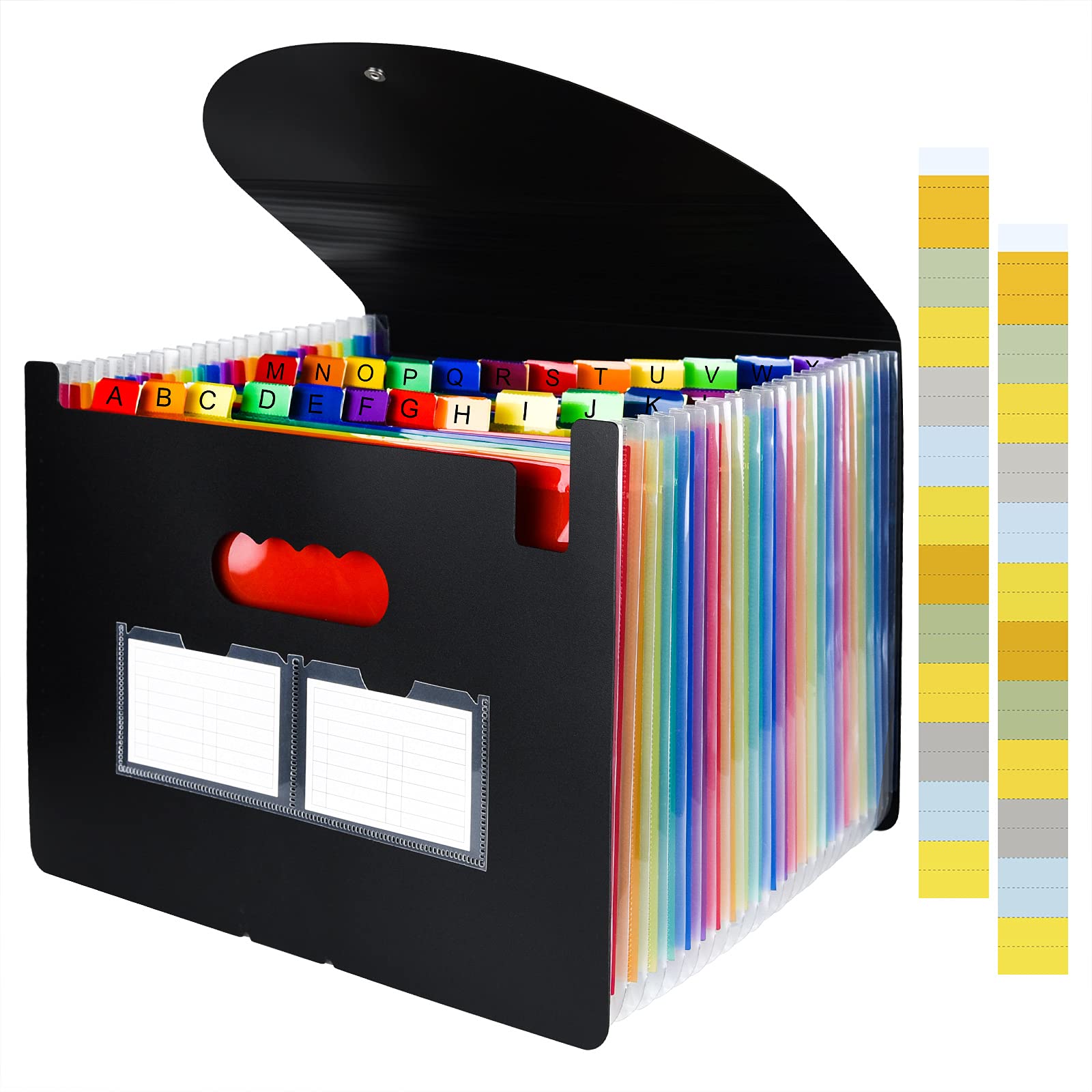 ELECLAND 24 Pockets Expanding File Folders Portable Accordion File Organizer Plastic Pocket Folders for Documents A4 Paper Desktop File Organizer (Expandable Cover)