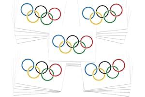 FashionTats Small Olympic Rings Temporary Tattoos | 25 pack | Skin Safe | MADE IN THE USA | Removable