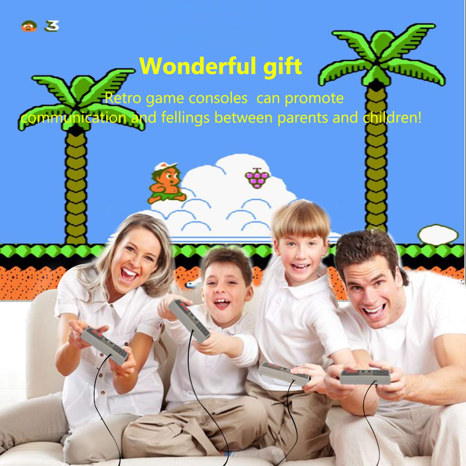 Classic Mini Retro Game Console 1980's Game with Built-in 620 Games and 2 NES Classic Controllers,AV Output,Children Gift,Birthday Gift Happy Child Memories Suitable ordinary pixel TV,not for 4K HD TV: Video Games