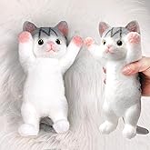Big Hand Painted Cat Squishy Toys，Large Cute Ultra Soft Kitty Squeeze Fidget Toys for Stress Relief ,Kawaii Squishies Sticky Animal Toys for Adults Kids,Decompression Sensory Balls Toys for Autism