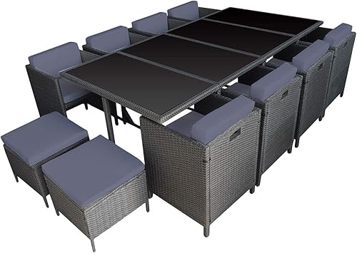 Salon De Jardin Encastrable Santorin En Resine Tressee Grise 12