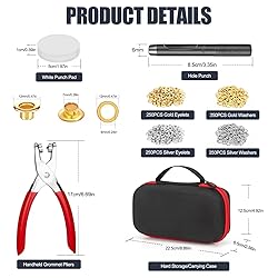 1004Pcs Grommet Tool Kit with Case, 1/4