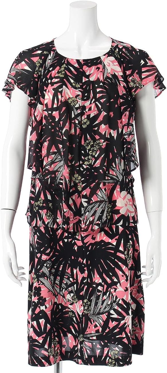 Amazon ユーバイウンガロ U By Ungaro ワンピース 総柄プリント フレア ピンク 42 ワンピース チュニック 通販