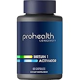 ProHealth Sirtuin 1 Activator | 60 Capsules | Resveratrol Combined with Pterostilbene Activates SIRT1 for Longevity & Cellular Support | Triple Lab-Tested, GMP-Manufactured in USA