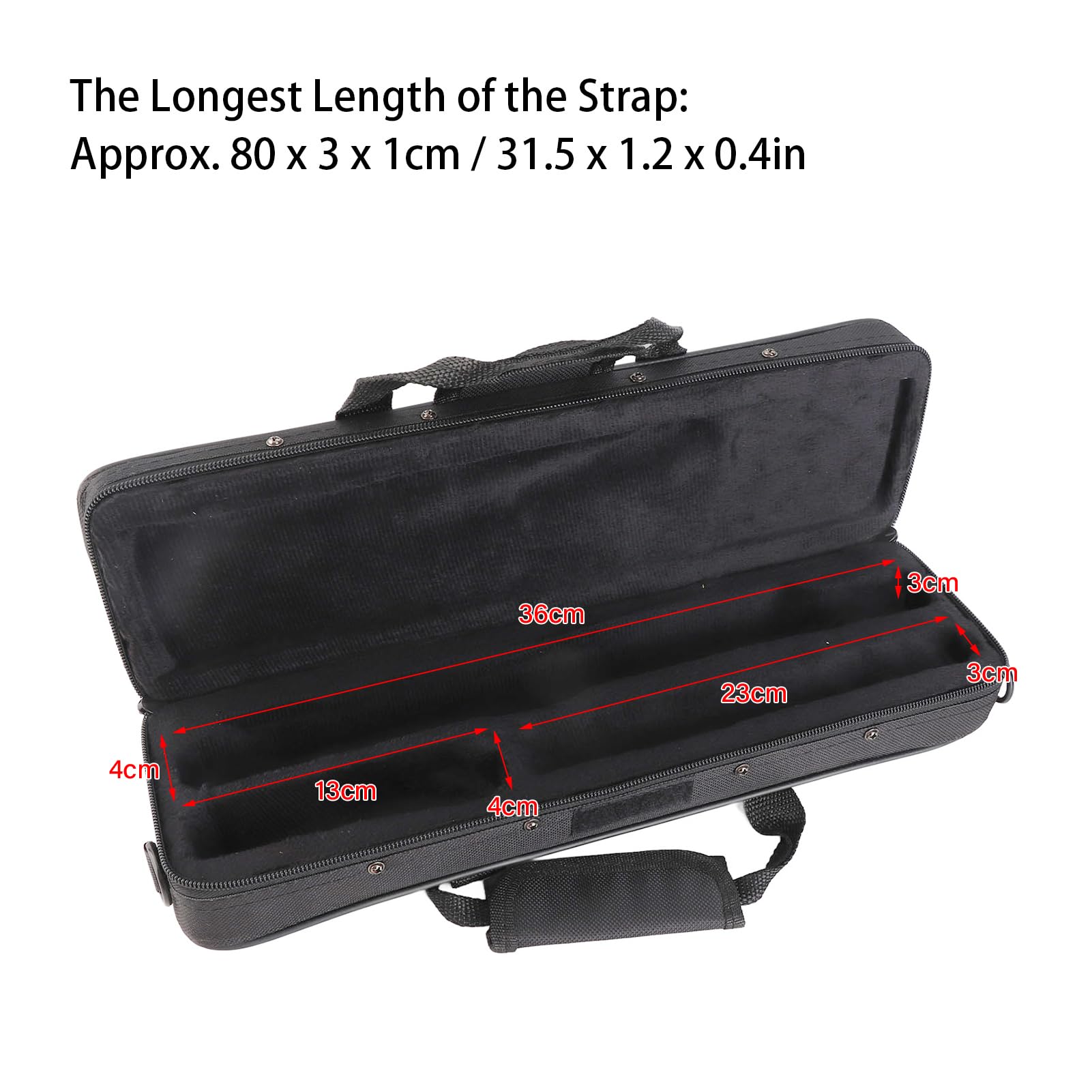 ASHATA Flute Carrying Case Oxford Cloth Waterproof Portable Carrying Bag for 16 Holes Flute