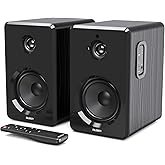 Majority D40 Active Bookshelf Speakers | Powered Stereo Studio Speakers | Powerful Amplified 2.0 Channel Sound | Bluetooth, Optical, RCA, USB & Aux Playback | Digital Controls | HiFi Speakers
