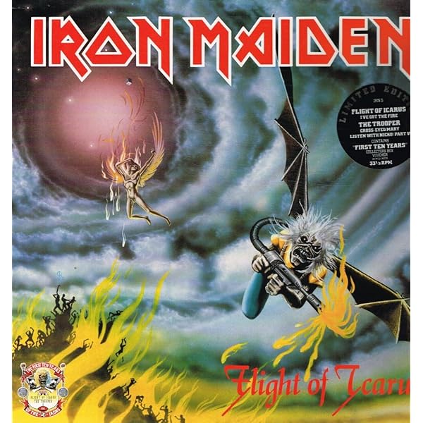 送料込み【帯、ライナー】LP アイアン•メイデン エイシズ•ハイ Iron