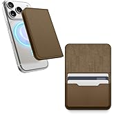 elago Magnetic Vegan Leather Wallet Card Holder 3-Cards Compatible with MagSafe for iPhone - Secure Phone Wallet, Scratch and Damage Protection [Taupe]