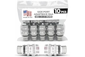 Sherco-Auto OE Style M12 x 1.5 High Side Port Adapter R-134a A/C Service Schrader Valve Primary Seal Fitting W/Replaceable Valve Cores - Made in USA (10 Pack)