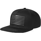 UALON Baseball Cap, Snapback Trucker Hat for Men & Women with American Flag and Adjustable, Breathable Mesh, Flat Bill Hats