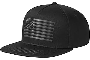 UALON Baseball Cap, Snapback Trucker Hat for Men & Women with American Flag and Adjustable, Breathable Mesh, Flat Bill Hats