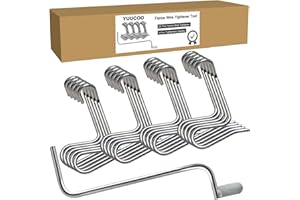 YUUCOO 20 Pcs Fence Wire Tightener Tool with Tighteners Handle, Stainless Steel Barbed Wire Fence Tool for Tightening and Fixing Fences