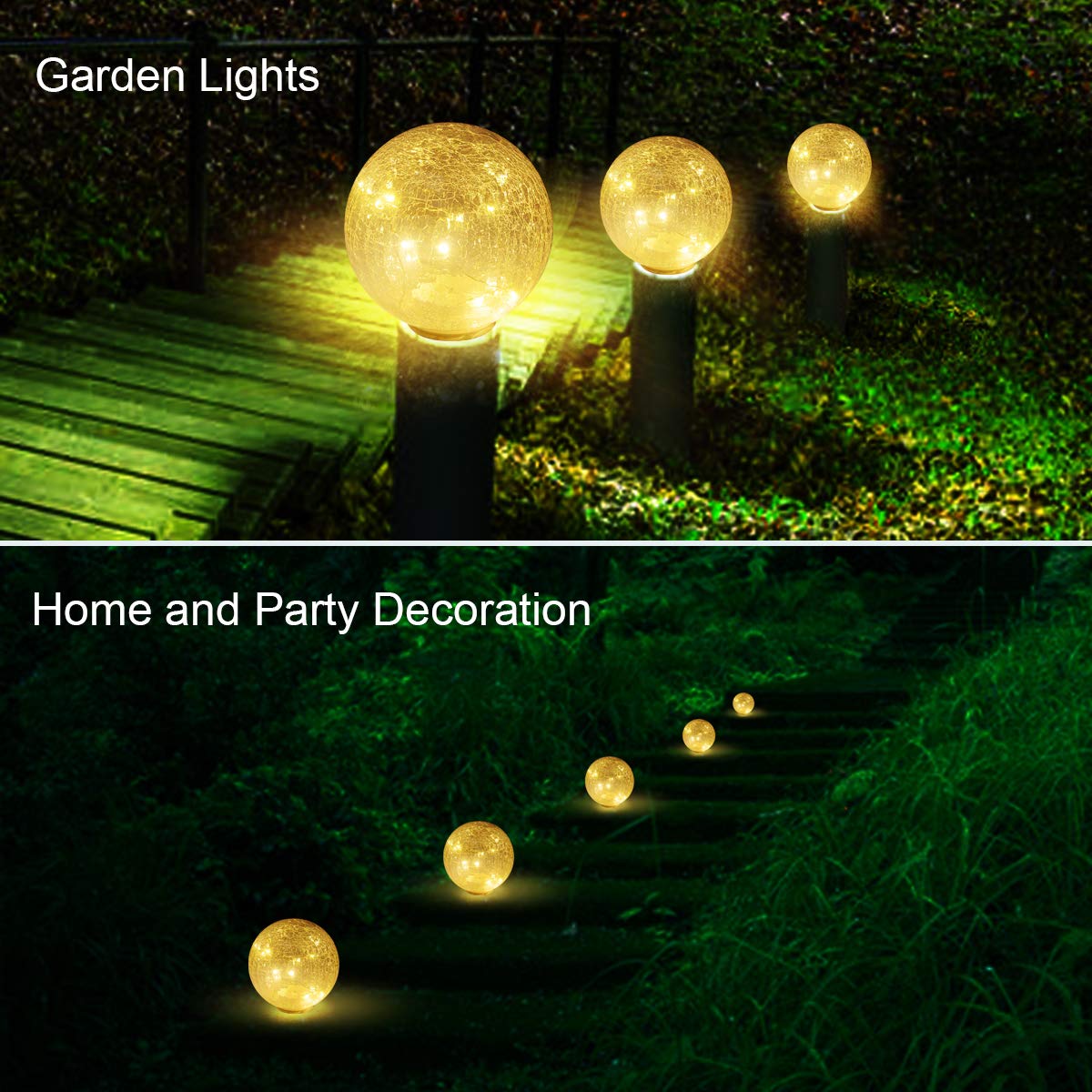 Glass Ball LED Light Christmas Wireless Crackle Glass Light Warm White Night Lamp for Bedroom Living-Room Dresser Nursery Kitchen Garden Restaurant Modern Glass Decoration Glass Craft