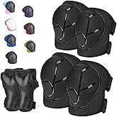 HocIece Kids/Youth Knee Pads Elbow Pads for 3-14Years Boys Girls 6 in 1 Kids Protective Gear Set Adjustable for Skating Cycling Bike Rollerblading Scooter Roller Skates